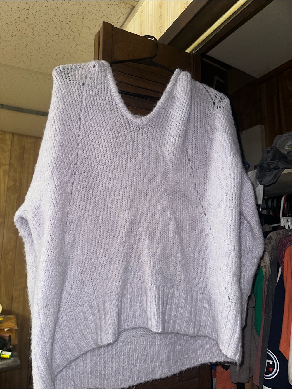 American Eagle Outfitters Lavender V-Neck Sweater